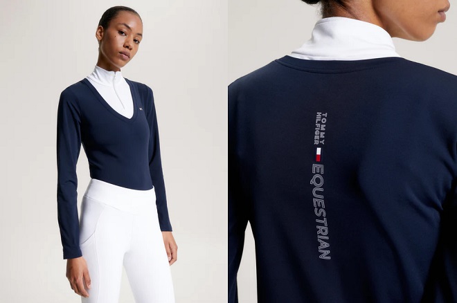 POLO GARA TERMICA 2 in 1 TOMMY HILFIGER EQUESTRIAN Donna, Manica Lunga 